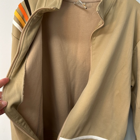 Vintage 70s MOD Retro Track Jacket Full Zip Earth Tones Sportswear Medium - Picture 5 of 7